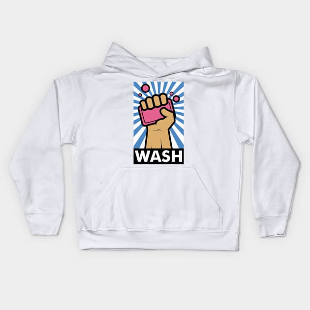 Wash your hands Kids Hoodie by gastaocared